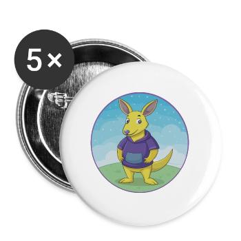 Aardvark mignon Kawaii dessin animé Clipart Animal de compagnie - Lot de 5 grands badges (56 mm) - blanc - Devant