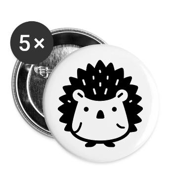 Igel - Buttons groß 56 mm (5er Pack) - Weiß - Vorne
