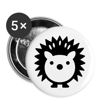 Igel - Buttons groß 56 mm (5er Pack) - Weiß - Vorne