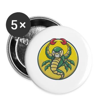 Skorpion Niedliche Kawaii Cartoon Clipart Haustier Tier - Buttons groß 56 mm (5er Pack) - Weiß - Vorne