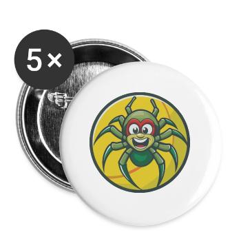 araignée mignon kawaii dessin animé clipart animal de compagnie - Lot de 5 grands badges (56 mm) - blanc - Devant
