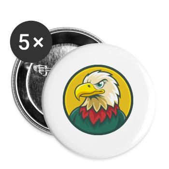 Adler Niedlich Kawaii Cartoon Clipart Haustier Tier - Buttons groß 56 mm (5er Pack) - Weiß - Vorne
