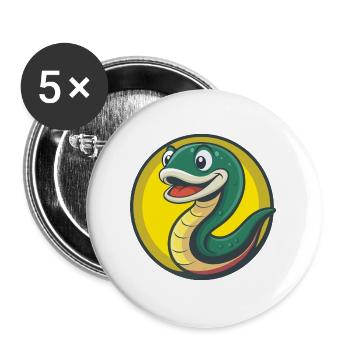 Eel Cute Kawaii Cartoon Clipart Pet Animal - Buttons large 2.2''/56 mm (5-pack) - white - Front