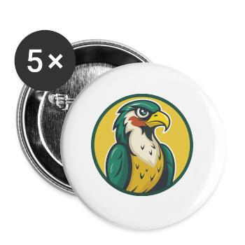 Falcon Cute Kawaii Cartoon Clipart Pet Animal - Buttons large 2.2''/56 mm (5-pack) - white - Front