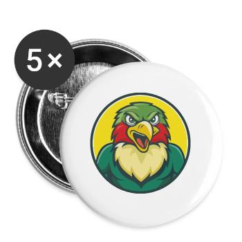 Hawk Cute Kawaii Cartoon Clipart Pet Animal - Buttons large 2.2''/56 mm (5-pack) - white - Front