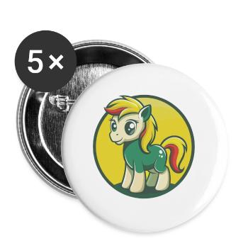 Pony Cute Kawaii Cartoon Clipart Pet Animal - Buttons large 2.2''/56 mm (5-pack) - white - Front