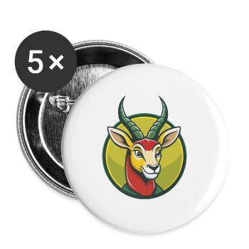 Impala Niedliche Kawaii Cartoon Clipart Haustier Tier - Buttons groß 56 mm (5er Pack) - Weiß - Vorne