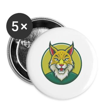 Lynx Cute Kawaii Cartoon Clipart Pet Animal - Buttons large 2.2''/56 mm (5-pack) - white - Front
