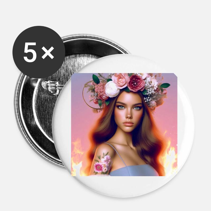 Beautiful. - Buttons large 2.2''/56 mm (5-pack) - white