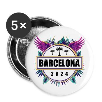 L’équipe de Barcelone 2024 - Lot de 5 grands badges (56 mm) - blanc - Devant