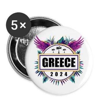 L’équipe de la Grèce 2024 - Lot de 5 grands badges (56 mm) - blanc - Devant