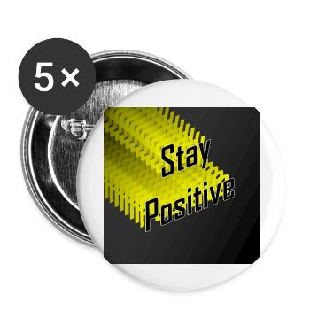 stay positive - Lot de 5 grands badges (56 mm) - blanc - Devant