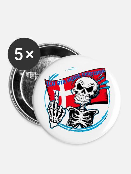 Ich bin emotional - Buttons groß 56 mm (5er Pack) - Weiß