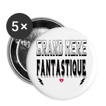 Grand Mère Fantastique - Lot de 5 grands badges (56 mm) - blanc - Devant