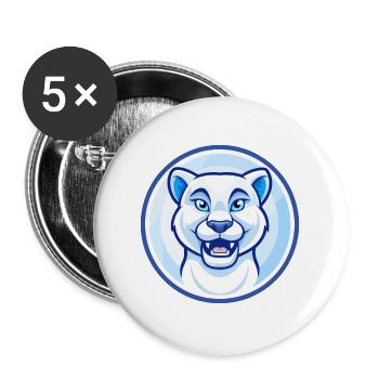 Cougar Blue Kawaii Cartoon Character Clipart Pet - Buttons large 2.2''/56 mm (5-pack) - white - Front