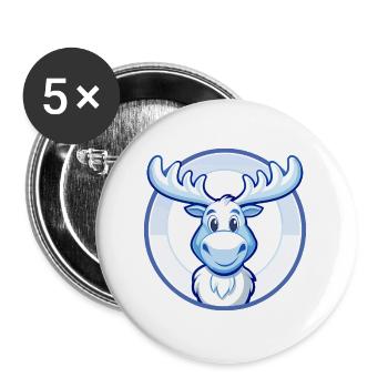 Elch Blau Kawaii Cartoon Figur Clipart Haustier - Buttons groß 56 mm (5er Pack) - Weiß - Vorne