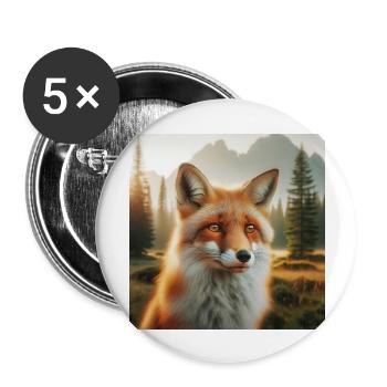 Fuchs - Buttons groß 56 mm (5er Pack) - Weiß - Vorne