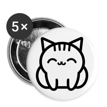 cat - Buttons large 2.2''/56 mm (5-pack) - white - Front