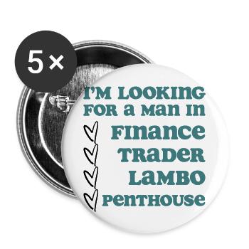 Je suis à la recherche d’un homme dans la finance - Lot de 5 grands badges (56 mm) - blanc - Devant