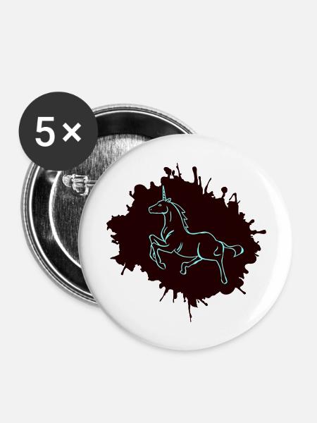 unicorn klecks - Buttons groß 56 mm (5er Pack) - Weiß