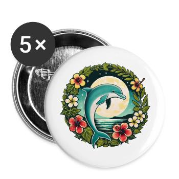 Dolphin - Buttons large 2.2''/56 mm (5-pack) - white - Front