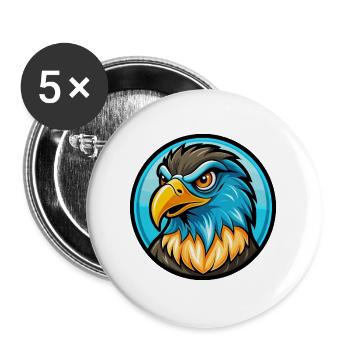Falcon Colorful Kawaii Cartoon Character Clipart - Buttons large 2.2''/56 mm (5-pack) - white - Front