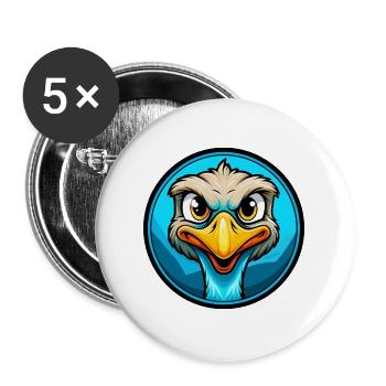 Strauß Bunte Kawaii Cartoon Figur Clipart - Buttons groß 56 mm (5er Pack) - Weiß - Vorne