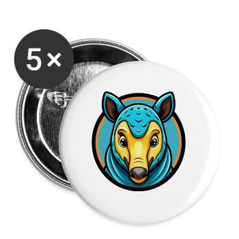 Tapir Bunte Kawaii Cartoon Figur Clipart - Buttons groß 56 mm (5er Pack) - Weiß - Vorne