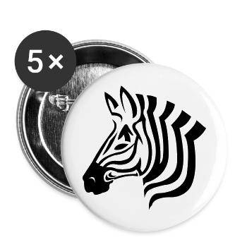zebra - Buttons groß 56 mm (5er Pack) - Weiß - Vorne