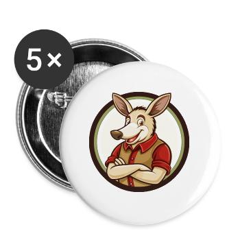Aardvark coloré Kawaii Dessin animé Personnage Clipart - Lot de 5 grands badges (56 mm) - blanc - Devant