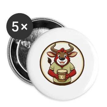 Bongo Colorful Kawaii Cartoon Character Clipart - Buttons large 2.2''/56 mm (5-pack) - white - Front