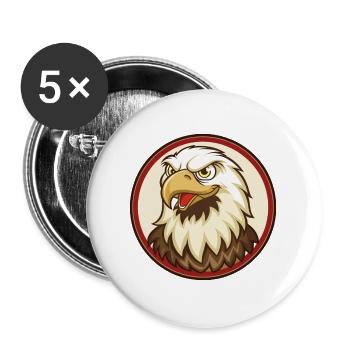 aigle coloré kawaii dessin animé personnage clipart - Lot de 5 grands badges (56 mm) - blanc - Devant