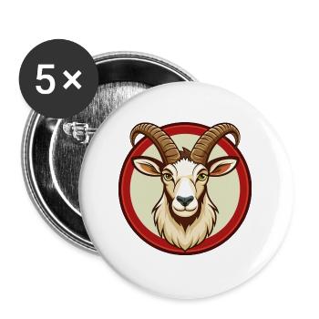 Ibex Colorful Kawaii Cartoon Character Clipart Pet - Buttons large 2.2''/56 mm (5-pack) - white - Front