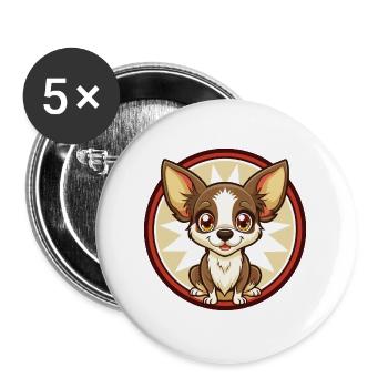 Chihuahua Dog Colorful Kawaii Cartoon Clipart Pet - Buttons large 2.2''/56 mm (5-pack) - white - Front