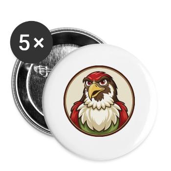 Falcon Colorful Kawaii Cartoon Character Clipart - Buttons large 2.2''/56 mm (5-pack) - white - Front