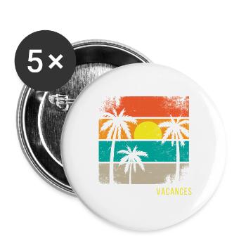 Ich kann nicht Urlaub machen - Buttons groß 56 mm (5er Pack) - Weiß - Vorne