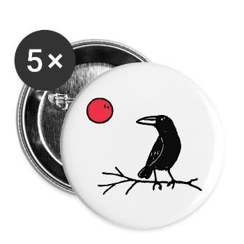 Die Krähe - Buttons groß 56 mm (5er Pack) - Weiß - Vorne
