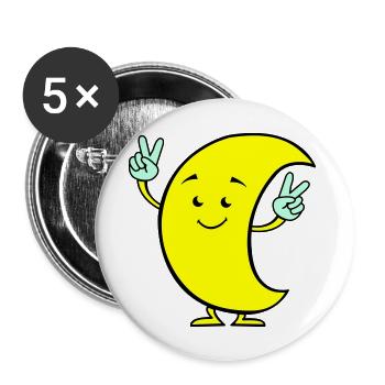 Moon Comic 02 - Buttons large 2.2''/56 mm (5-pack) - white - Front