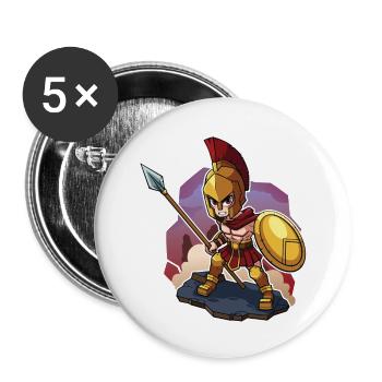 Leonidas der Löwe von Sparta - Buttons groß 56 mm (5er Pack) - Weiß - Vorne