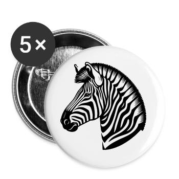 Zebra - Buttons groß 56 mm (5er Pack) - Weiß - Vorne