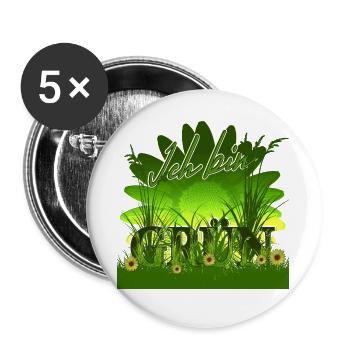 I AM GREEN - Margarites Herbe Soleil - Lot de 5 grands badges (56 mm) - blanc - Devant
