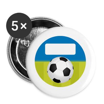 School Stickers Round - Football Blue Green - Buttons large 2.2''/56 mm (5-pack) - white - Front