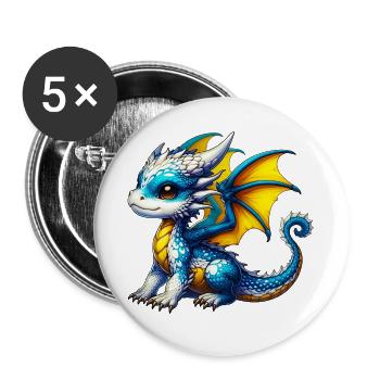 Dragon - Buttons large 2.2''/56 mm (5-pack) - white - Front
