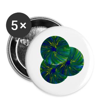 Blue-green design on T-shirts and dresses! - Buttons large 2.2''/56 mm (5-pack) - white - Front