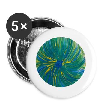 Circle motif - hand-painted by Martina Eßer - Buttons large 2.2''/56 mm (5-pack) - white - Front