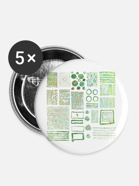 Grafik - Buttons groß 56 mm (5er Pack) - Weiß