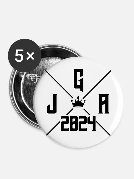 jga 2024 - Buttons groß 56 mm (5er Pack) - Weiß