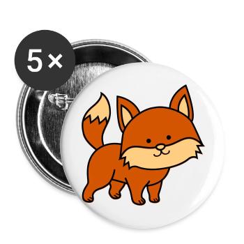 fuchs - Buttons groß 56 mm (5er Pack) - Weiß - Vorne