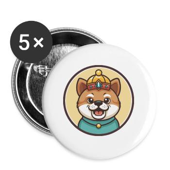Chien impérial chinois race dessin animé Kawaii Clipart - Lot de 5 grands badges (56 mm) - blanc - Devant