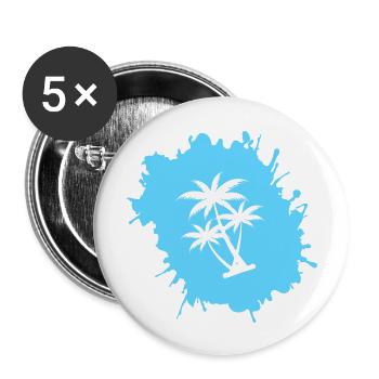 Palm Tree Blobs 2 - Buttons large 2.2''/56 mm (5-pack) - white - Front